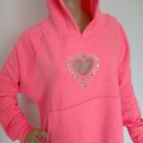Bluza serce neon róż Bluzy DiDi e-store