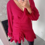 Sukienka falbanki burgund Nowości DiDi e-store